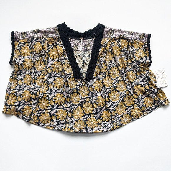 Free People Leilani Mixed Tropical Print Top Small - Picture 3 of 6